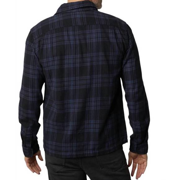 NEW VELVET BY GRAHAM & SPENCER men's freddy plaid shirt in navy - Picture 3 of 3